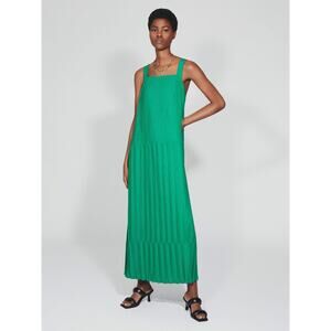 Cos Pleated Maxi Dress Green US 6 NWT